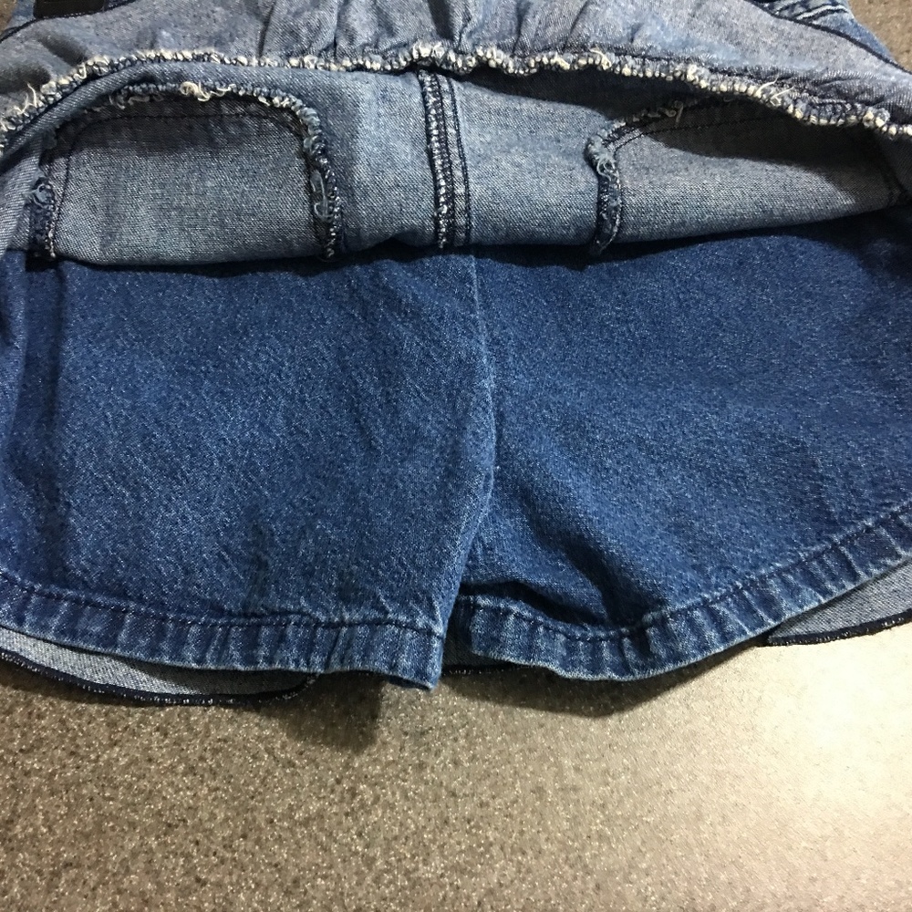 Cherokee Denim Ruffled Skirt w Denim Shorts 7/8 M - Picture 3 of 5